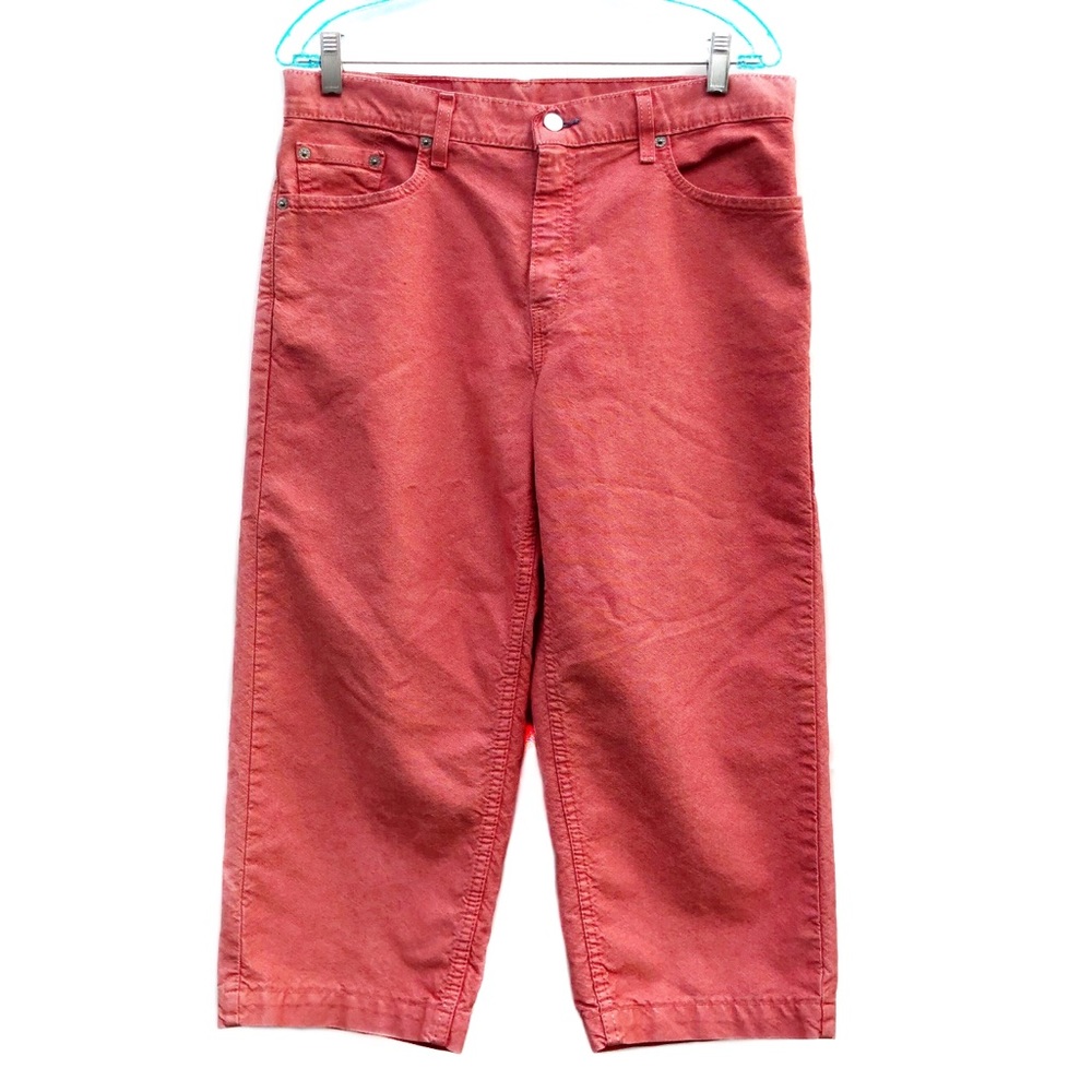 Levi's 577 Misses Retro Cropped Denim Pants Casual Coral VTG Style Jeans EUC 12